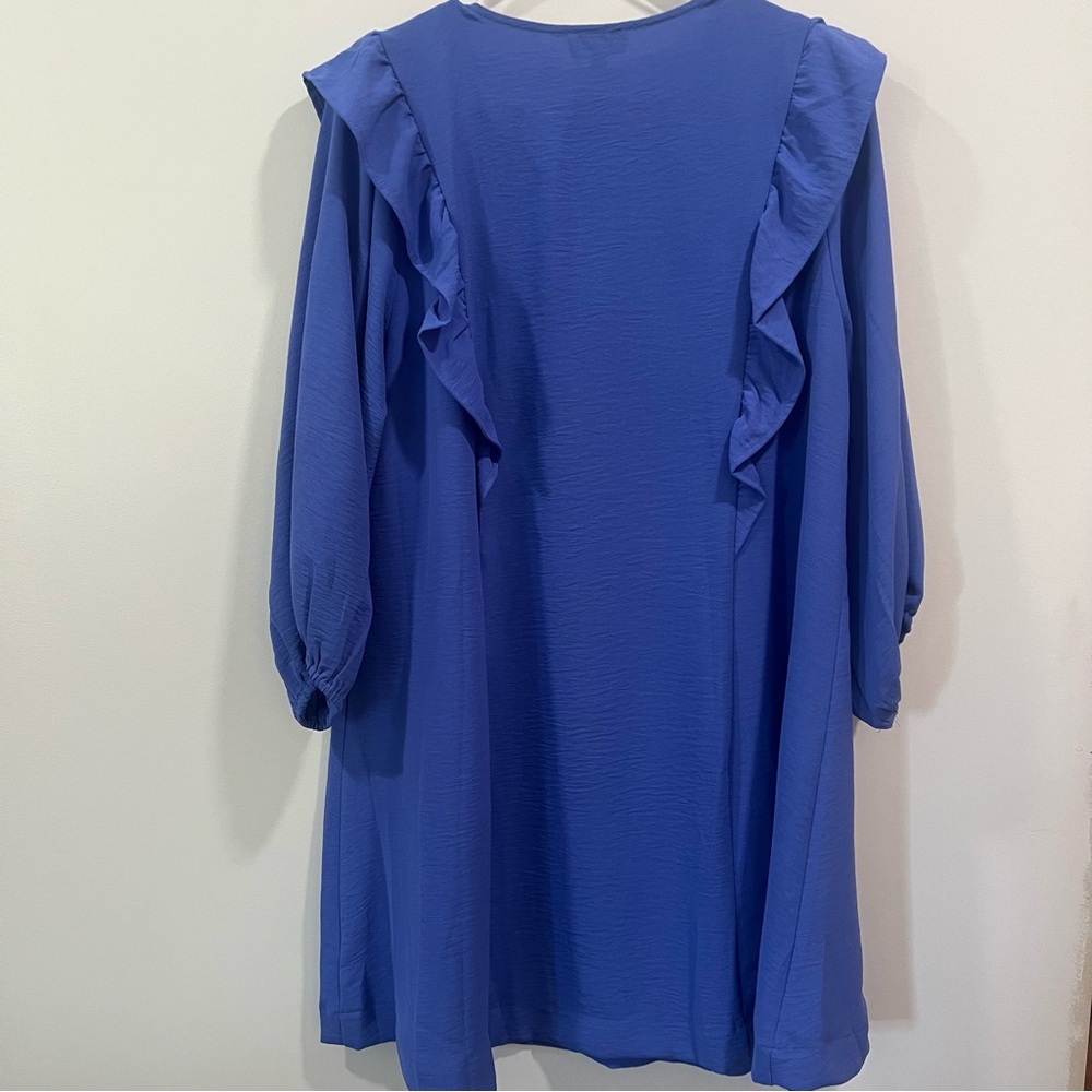 Umgee Tatum Ruffle Orchid Blue Mini Dress Size Medium! - Picture 7 of 10